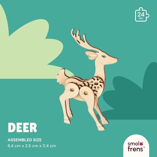 3D Wooden Puzzles for Kids Ages 8+, 5 Pack Animal Puzzles, FSC-Certified Wood, Plastic-Free, STEM Kit for Kids Teens Adults, Wood Craft Model Kit, Individually Wrapped Party Favors - Woodland Frens - Image 3