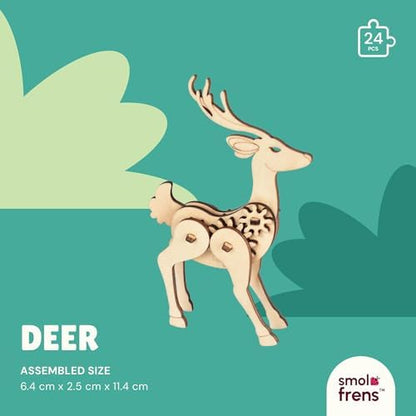 3D Wooden Puzzles for Kids Ages 8+, 5 Pack Animal Puzzles, FSC-Certified Wood, Plastic-Free, STEM Kit for Kids Teens Adults, Wood Craft Model Kit, Individually Wrapped Party Favors - Woodland Frens - Image 3