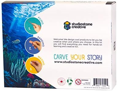 STUDIOSTONE CREATIVE DIY Arts & Crafts Carving Kit Kids Adults Turtle Sculpture Soapstone - Image 2