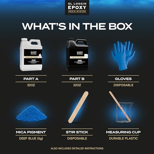 Ol Loggin Epoxy Resin Art Starter Kit, 64 oz. - VOC-Free, Food Safe, Clear, OLE-AR-064-SK - Image 7
