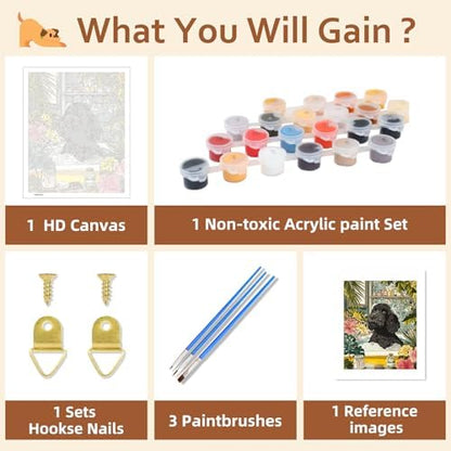 Reivworl Dog Paint by Numbers Kit for Adults Beginner 16×20 inch - Image 6