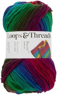Loops & Threads Facets Yarn - Yarn for Knitting, Crochet, Weaving, and Arts & Crafts - Multi, Acrylic, 3.5 oz - Image 4
