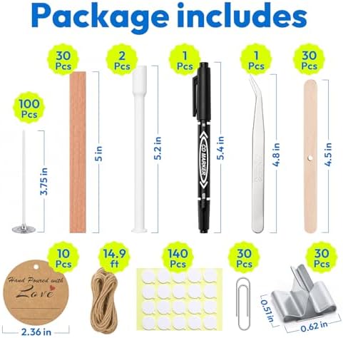 375Pcs Candle Making Kit, 4" Cotton Wicks & 5" Wood Wicks - Image 2
