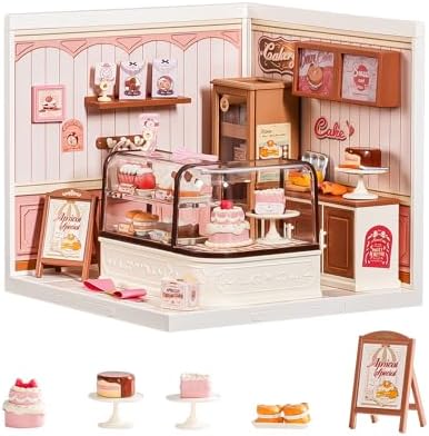 Rolife Super Creator Kits Tasty Cake Shop, Tiny House Building Blocks for Little Dolls, DIY Plastic Mini House Model Building Kits for Teens Aged 14+, DIY Crafts/Hobbies for Adults (Tasty Cake Shop) by Rolife