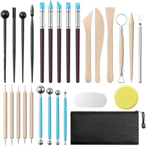 YEYETUO 27PCS Air Dry Clay Tools Kit, Basic Polymer Clay Sculpting Tools by YEYETUO