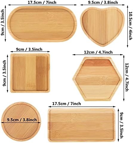 DIY Mosaic Bamboo Coasters, Blank Base Trays, Drinking Cup Coaster, Plant Coaster, Art Plate (6 Pack, Mosaic Tiles not Included) - Image 2