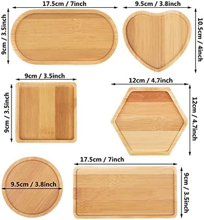 DIY Mosaic Bamboo Coasters, Blank Base Trays, Drinking Cup Coaster, Plant Coaster, Art Plate (6 Pack, Mosaic Tiles not Included) - Image 2