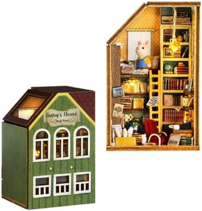 DIY Miniature Dollhouse Kit, Creative Wooden Doll House Craft Model with LED and Furniture for Christmas Birthday Gift (QH005) - Image 3