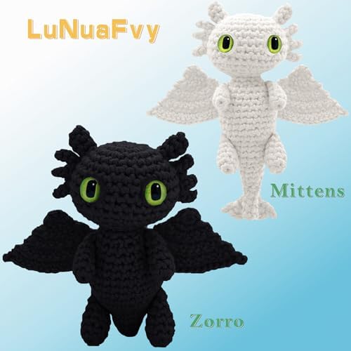 LuNuaFvy Crochet Kit for Beginner Adult/Teen/Kid 9+ - Learn to Crochet Animal Amigurumi Dragon Set with Left/Right-Handed 4hr Video, 3-Format Guides, Gift-Ready Packaging, Soft Yarn & Storage Bag - Image 2