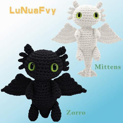 LuNuaFvy Crochet Kit for Beginner Adult/Teen/Kid 9+ - Learn to Crochet Animal Amigurumi Dragon Set with Left/Right-Handed 4hr Video, 3-Format Guides, Gift-Ready Packaging, Soft Yarn & Storage Bag - Image 2