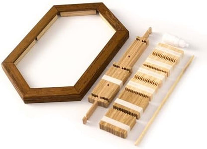 DIY Wall Decor kumiko kit. No Need to Cut and Ready to Assemble. Wall Decor with Pattern - Kawari yae zakura. Handmade Japanese Art. Craft kit - Image 4