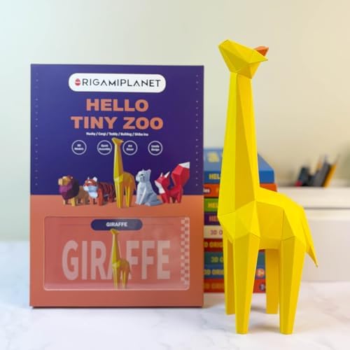 Giraffe 3D Origami Paper Craft Kit, Creative Handmade Paper Sculpture Art for Home Decor, Unique Pre-Cut DIY Cute Animal Models Origmai Papercraft Set, Present for Teens & Adults - Image 6