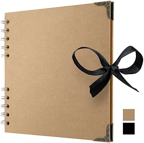 Scrapbook Album, 36 Pages, 7 x 7 Inch, Brown Photo Album, Scrap Book by Bstorify