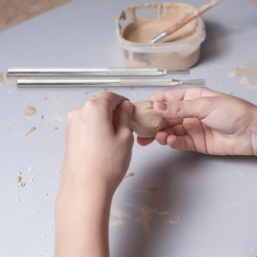 2Pack Clay Needle Tools, Wire Feather Texture Tool for Ceramic Polymer Pottery Clay Sculpting, Texturing, Modeling - Image 7