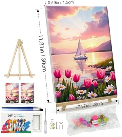 ATDMS Paint by Numbers Kit for Adults, Flowers Paint by Number with Frame - Image 4