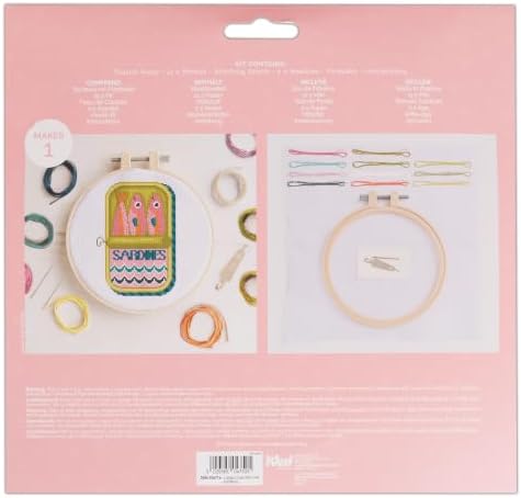 Simply Make Cross Stitch Kit Sardines Design for Adults, Including Hoop, Embroidery Thread, Fabric and Needle, Hobbies Craft, Beginners, Starter Cross Stitch Craft Kit, Home Decor, Decoration - Image 2