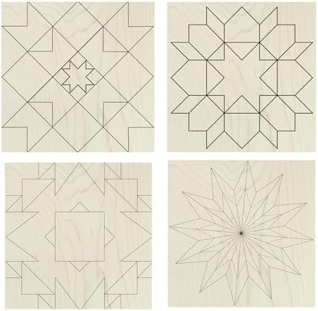 9" Barn Quilt Kit Set 4 | Patch Star, Aztec, Swoon, Starburst by AVTRBoutique