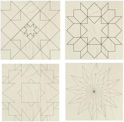 9" Barn Quilt Kit Set 4 | Patch Star, Aztec, Swoon, Starburst by AVTRBoutique