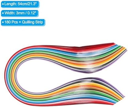 PATIKIL 180pcs Quilling Strips Paper 1/8"(3mm) 54cm Origami Paper Quilling Strip for Art DIY Hand Craft 36 Colors - Image 2