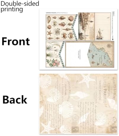 Lighthouse & Tides Junk Journal Folio Kit, Vintage Scrapbook DIY Handcraft Supplies, Creative Mini Folder & Booklet Making Set for Handmade Art Projects - Image 3