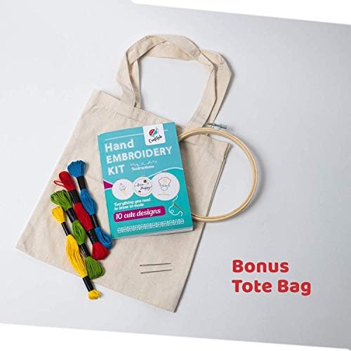 CraftLab Embroidery Kit for Kids - Beginner Sewing Kit with 10 Projects, Hoops, Thread, Patterns - Image 5