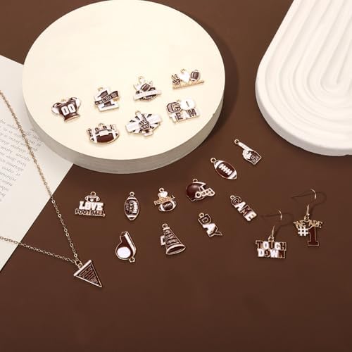 3000PCS+ Game Day Beads for Bracelets Making Clay Heishi Beads Pearl Acrylic Letter Bead Enamel Football Charms for Bracelet Earrings Necklace Making DIY Game Day Accessories (Burgundy White) - Image 3