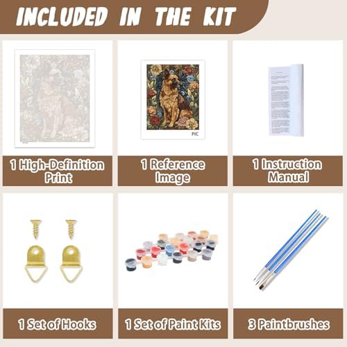 XTCIXAL Paint by Numbers Kit for Adults, Dog, 16X20 Inch - Image 5