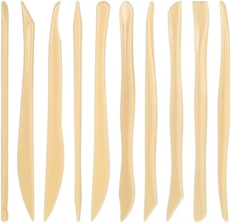 AOZUO 10PCS Double-Ended Clay Sculpting Tools, Plastic Polymer Clay Modeling Tools Ceramic Pottery Carving Tools for Cutting Embossing Smoothing Shaping Molding by Unknown