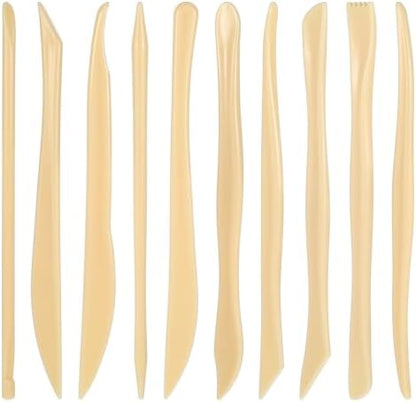 AOZUO 10PCS Double-Ended Clay Sculpting Tools, Plastic Polymer Clay Modeling Tools Ceramic Pottery Carving Tools for Cutting Embossing Smoothing Shaping Molding by Unknown
