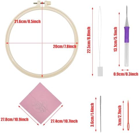 Allazone 3 Set Punch Needle Embroidery Kits, Punch Needle Kits for Adults Beginner, Punch Needle Tool with Punch Needle Cloth, Yarns and Sewing Needles (Sunset and Mountains) - Image 2
