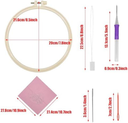 Allazone 3 Set Punch Needle Embroidery Kits, Punch Needle Kits for Adults Beginner, Punch Needle Tool with Punch Needle Cloth, Yarns and Sewing Needles (Sunset and Mountains) - Image 2