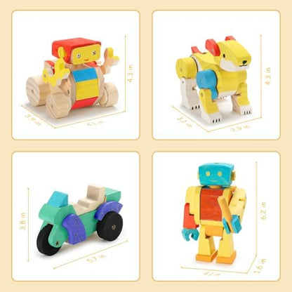 SainSmart Jr. Woodworking Building Kits for Kids, 4-in-1 Wood Building Kits for Kids STEM Projects Set, DIY Arts & Crafts Assembly Toys with Paints & Brushes, Ideal Gift for Boys and Girls - Image 7