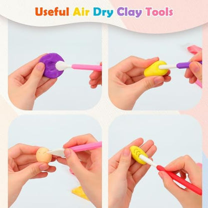 2 Set Air Dry Clay Tools, 18PCS Polymer Clay Tools Kit for Modeling, Plastic Clay Tools Sculpting for Kids, Adults, Molding, Shaping, Carving, Dotting, Trimming, Pottery, Craft Supplies Accessories - Image 4