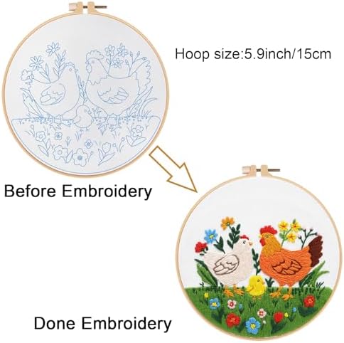 Louise Maelys Chicken Embroidery Kit for Beginners Farmhouse DIY - Image 3