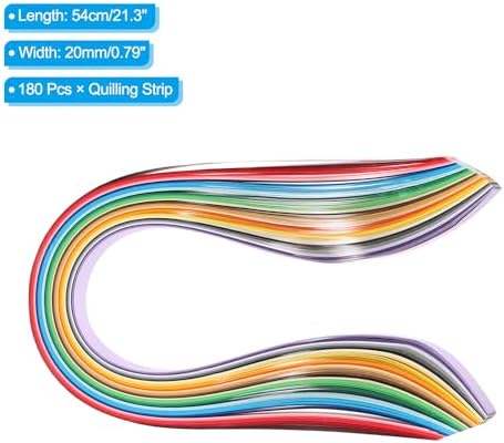 PATIKIL 180pcs Quilling Strips Paper 3/4"(20mm) 54cm Origami Paper Quilling Strip for Art DIY Hand Craft 36 Colors - Image 2