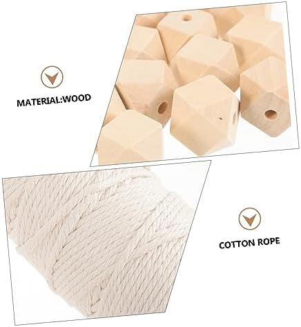 OUNONA 1 Set DIY Macrame Tapestry Kit Complete for Adults Includes Rope Beads Rings for Wall Art Decoration Crafting Fun for Beginners Enthusiasts - Image 6