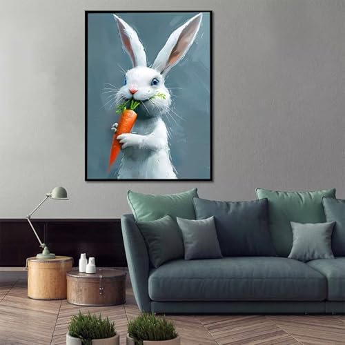 Paint by Numbers Kit for Adults Beginner, Rabbit Paint by Numbers Animal, DIY Easy Acrylic Watercolor Oil Painting Kit with Brushes, Arts and Crafts for Adult for Home Wall Decor, Gifts 40x54 in R-39 - Image 2