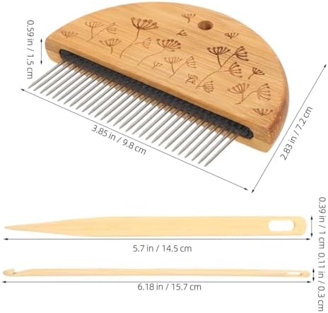Garneck Wooden Weaving Tool Set with Steel Needle, for DIY Crafts - Image 5