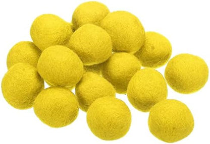 PATIKIL Wool Felt Balls Beads Wool Felting Pom 3cm 30mm Yellow for Home Crafts Handcrafts Project DIY Pack of 20 by PATIKIL