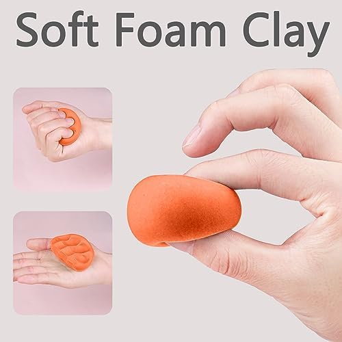 Cutedeer Orange Air Dry Clay, 1.1lb Foam Modeling Clay, Soft Squishy Molding for Kids Adults, Arts & Crafts Project Slime Supplies(1.1lb - 1 Pack, Orange) - Image 2