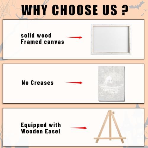 Ausanrl Halloween Paint by Numbers with Frame Wooden Easel - Paint by Number Adult, Halloween Frame Paint by Numbers,Gifts and Home Wall Decor 12x16inch - Image 6