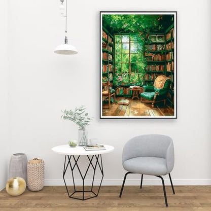Clendo Paint by Number for Adults Beginners, Study Room Adults Paint by Numbers Kits on Canvas, DIY Oil Painting Acrylic Paints for Home Wall Art Decor(16x20inch) - Image 6