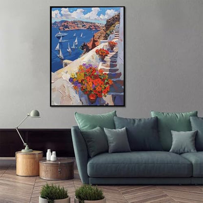 Paint by Numbers Kit for Adults Beginner, Boat Paint by Numbers Flower, DIY Easy Acrylic Watercolor Oil Painting Kit with Brushes, Arts and Crafts for Adult for Home Wall Decor, Gifts 16x20 in 4-13 - Image 2