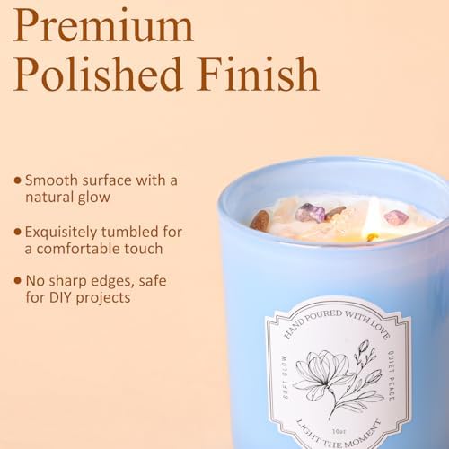 12 Pcs 10oz Blue Glass Candle Jars with Lids & Crystals for Candle Making - Image 3