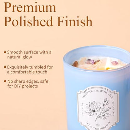 12 Pcs 10oz Blue Glass Candle Jars with Lids & Crystals for Candle Making - Image 3