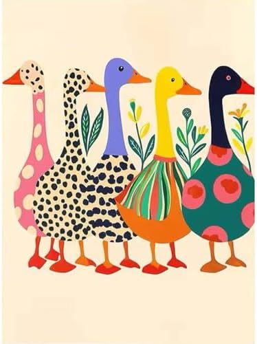 GEMOUJ Duck Paint by Numbers Kits for Adult,Colorful Duck Paint by Numbers Kit for Adults Beginners, DIY Animal Acrylic Painting on Canvas for Adult, Home Wall Decor 16 x 20 inch by Unknown