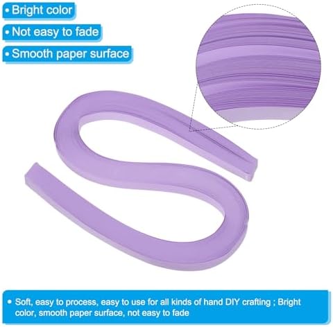 PATIKIL 120pcs Quilling Strips Paper 3/8"(10mm) 54cm Origami Paper Quilling Strip for Art DIY Hand Craft Christmas, Light Purple - Image 3