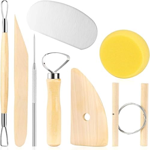 LINPHCEY 8Pcs Clay Sculpting Tools Set Perfect for Polymer Air Dry Modeling Clay Beginners & Professionals Ideal for DIY Pottery & Ceramics Tools for Clay Sculpey Sculpting & Crafting by LINPHCEY