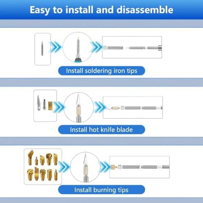 Wood Burning Kit, 23pcs Wood Burning Pen Adjustable Temperature 200-450°C - Image 6