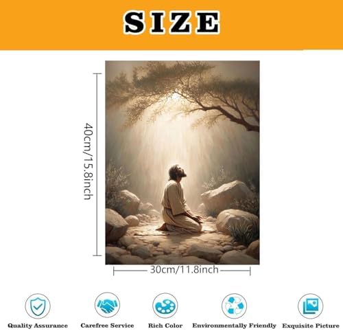 Jesus Paint by Numbers Kit for Adults Framed Canvas, Frameworkless - Image 3